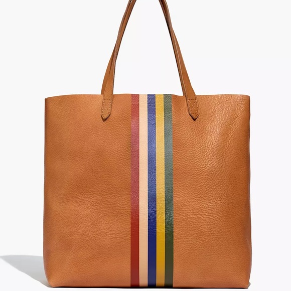 - New Madewell The Transport Tote: Rainbow Stripe Edition - Picture 1 of 3